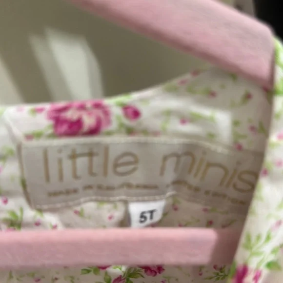 Floral White and Pink Kids Dress